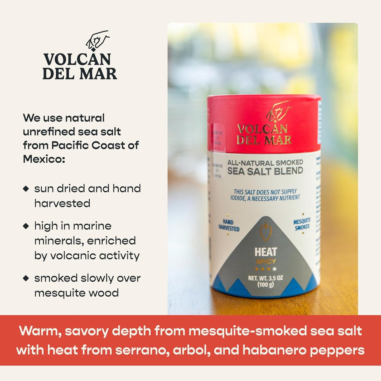 All-Natural Smoked Sea Salt Blend - Heat (Spicy)