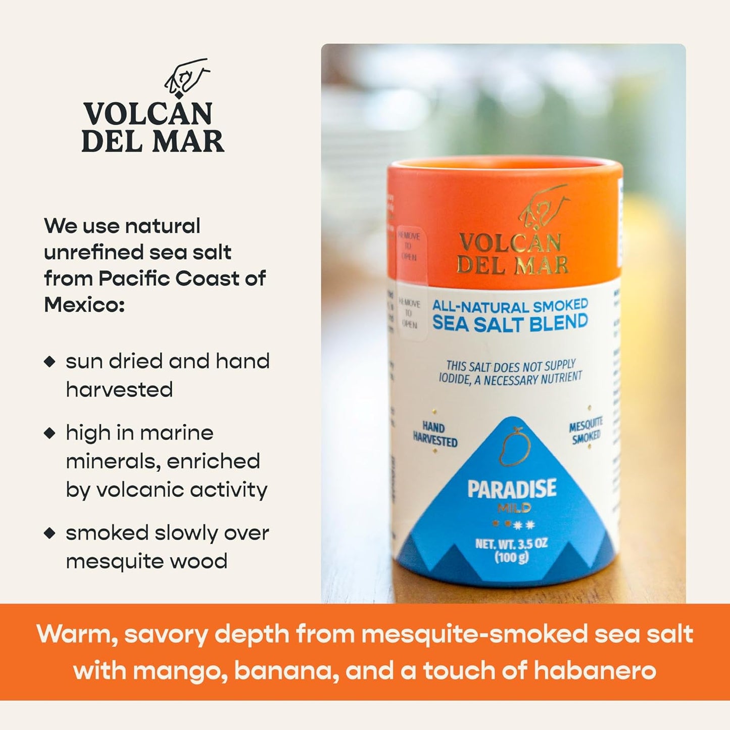 All-Natural Smoked Sea Salt Blend - Paradise (Mild)
