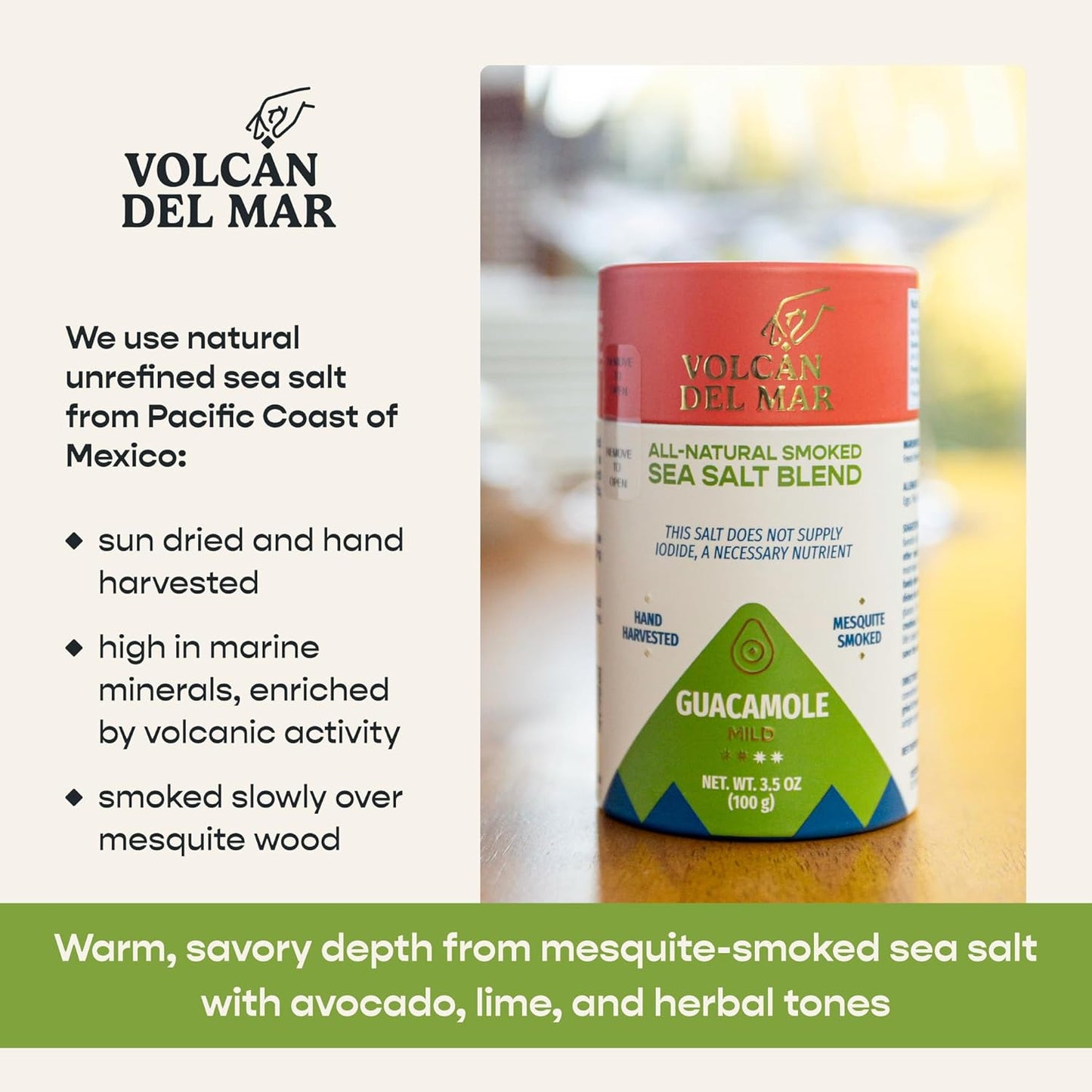 All-Natural Smoked Sea Salt Blend - Guacamole (Mild)
